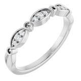 14K Gold Round Natural Diamond Anniversary Band – .06 CTW - White Gold
