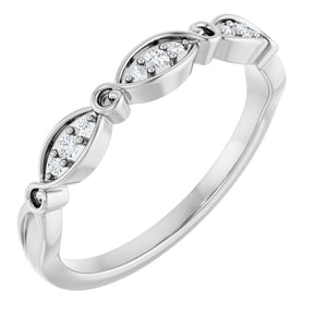 Platinum Round Natural Diamond Anniversary Band – .06 CTW