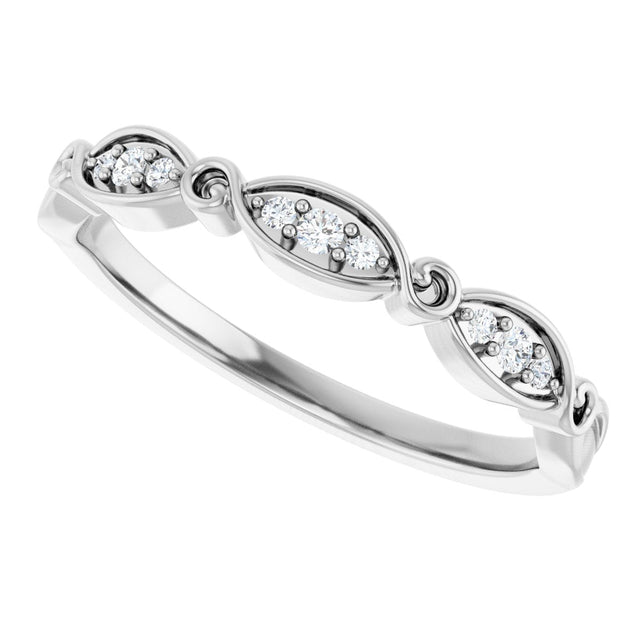 Platinum Round Natural Diamond Anniversary Band – .06 CTW - view 5