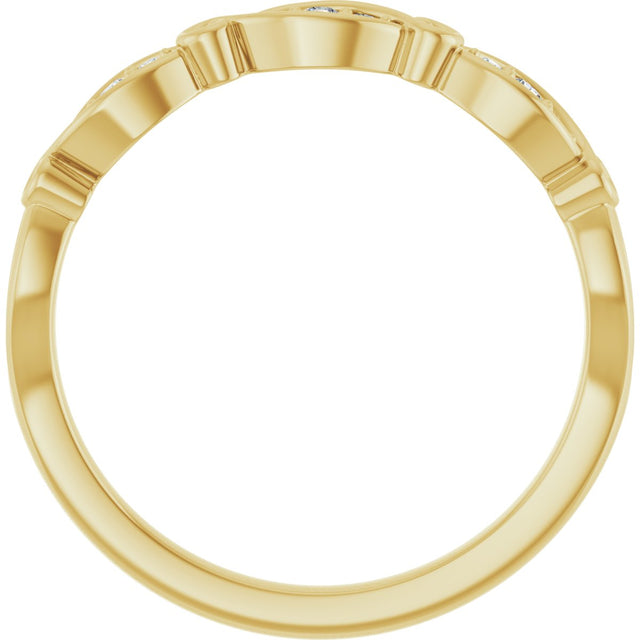 14K Gold Round Natural Diamond Anniversary Band – .06 CTW - Yellow Gold - view 2