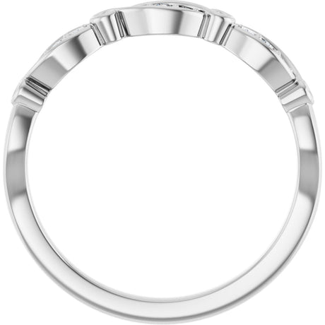 Platinum Round Natural Diamond Anniversary Band – .06 CTW - view 2