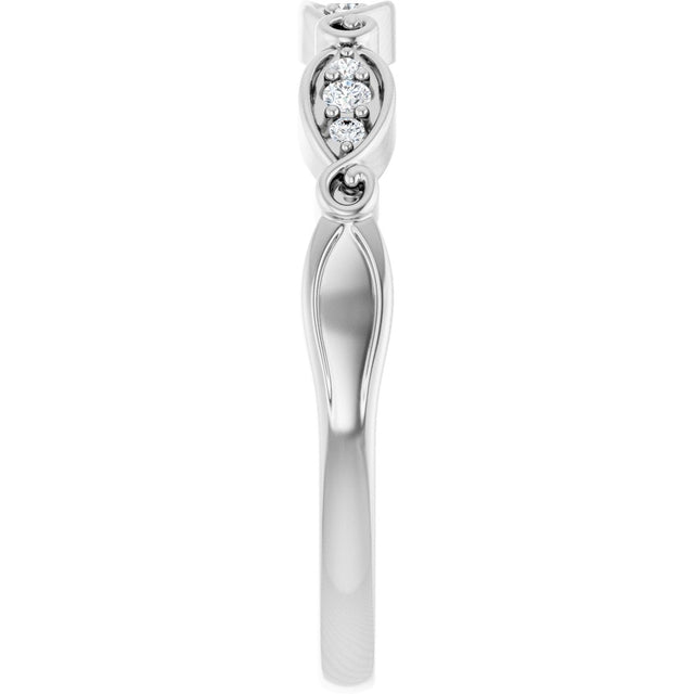 Platinum Round Natural Diamond Anniversary Band – .06 CTW - view 3