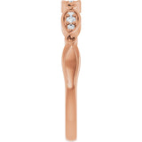 14K Gold Round Natural Diamond Anniversary Band – .06 CTW - Rose Gold - view 3