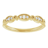 14K Gold Round Natural Diamond Anniversary Band – .06 CTW - Yellow Gold - view 4