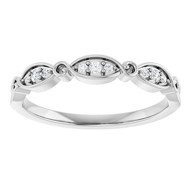 Platinum Round Natural Diamond Anniversary Band – .06 CTW - view 4