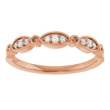 14K Gold Round Lab-Grown Diamond Anniversary Band – 1.5 mm Stones (1/10 CTW) - Rose Gold - view 3