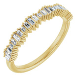 14K Gold Straight Baguette Natural Diamond Graduated Baguette Anniversary Band – 1/4 CTW - Yellow Gold