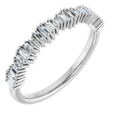 14K Gold Straight Baguette Natural Diamond Graduated Baguette Anniversary Band – 1/4 CTW - White Gold