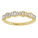 14K Gold Straight Baguette Natural Diamond Graduated Baguette Anniversary Band – 1/4 CTW - Yellow Gold - view 3