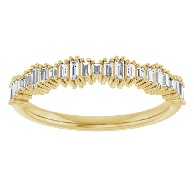 14K Gold Straight Baguette Natural Diamond Graduated Baguette Anniversary Band – 1/4 CTW - Yellow Gold - view 3