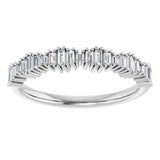 14K Gold Straight Baguette Natural Diamond Graduated Baguette Anniversary Band – 1/4 CTW - White Gold - view 3