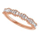 14K Gold Straight Baguette Natural Diamond Graduated Baguette Anniversary Band – 1/4 CTW - Rose Gold - view 5