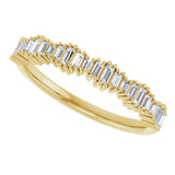 14K Gold Straight Baguette Natural Diamond Graduated Baguette Anniversary Band – 1/4 CTW - Yellow Gold - view 5