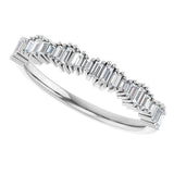 14K Gold Straight Baguette Natural Diamond Graduated Baguette Anniversary Band – 1/4 CTW - White Gold - view 5