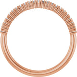 14K Gold Straight Baguette Natural Diamond Graduated Baguette Anniversary Band – 1/4 CTW - Rose Gold - view 2