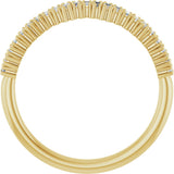 14K Gold Straight Baguette Natural Diamond Graduated Baguette Anniversary Band – 1/4 CTW - Yellow Gold - view 2