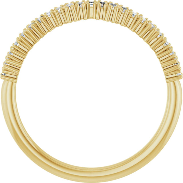 14K Gold Straight Baguette Natural Diamond Graduated Baguette Anniversary Band – 1/4 CTW - Yellow Gold - view 2