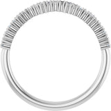 14K Gold Straight Baguette Natural Diamond Graduated Baguette Anniversary Band – 1/4 CTW - White Gold - view 2