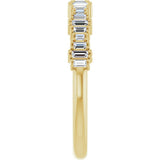 14K Gold Straight Baguette Natural Diamond Graduated Baguette Anniversary Band – 1/4 CTW - Yellow Gold - view 4