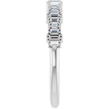 14K Gold Straight Baguette Natural Diamond Graduated Baguette Anniversary Band – 1/4 CTW - White Gold - view 4