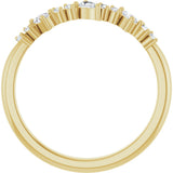 14K Gold Pear Lab-Grown Diamond Anniversary Band – 3x2 mm Stones - Yellow Gold - view 2