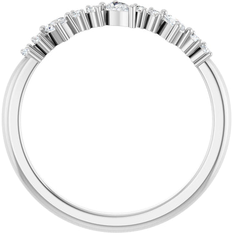 Platinum Pear Lab-Grown Diamond Anniversary Band – 3x2 mm Stones - view 2
