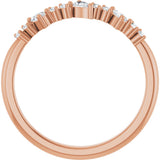 14K Gold Pear Natural Diamond Anniversary Band – 1/4 CTW - Rose Gold - view 2