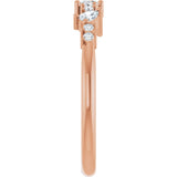 14K Gold Pear Lab-Grown Diamond Anniversary Band – 3x2 mm Stones - Rose Gold - view 4
