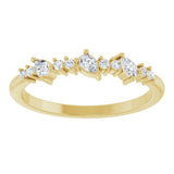 14K Gold Pear Lab-Grown Diamond Anniversary Band – 3x2 mm Stones - Yellow Gold - view 3