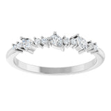 Platinum Pear Natural Diamond Anniversary Band – 1/4 CTW - view 4