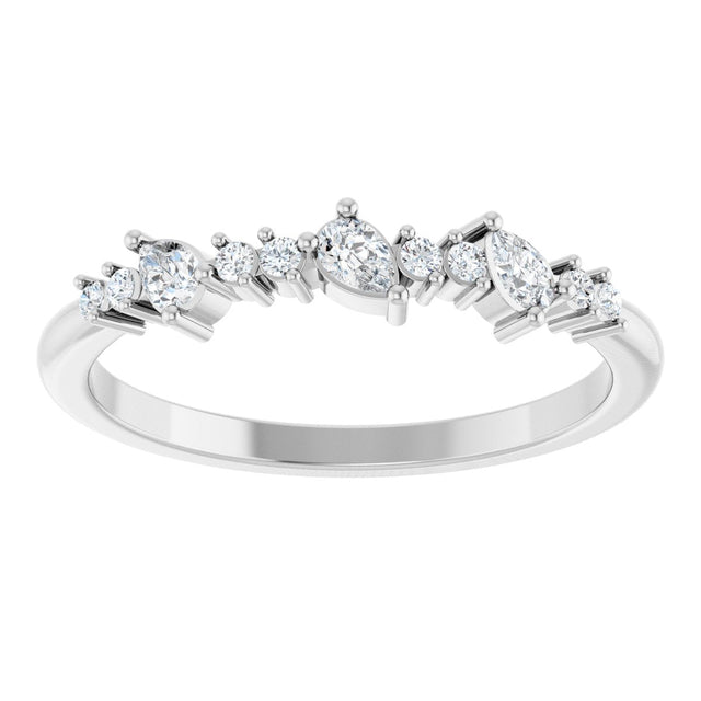 Platinum Pear Natural Diamond Anniversary Band – 1/4 CTW - view 4