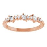 14K Gold Pear Lab-Grown Diamond Anniversary Band – 3x2 mm Stones - Rose Gold - view 3