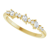 14K Gold Pear Lab-Grown Diamond Anniversary Band – 3x2 mm Stones - Yellow Gold - view 5