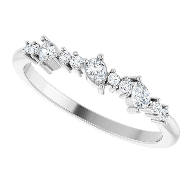 Platinum Pear Natural Diamond Anniversary Band – 1/4 CTW - view 5