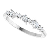 Platinum Pear Lab-Grown Diamond Anniversary Band – 3x2 mm Stones - view 5