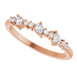14K Gold Pear Lab-Grown Diamond Anniversary Band – 3x2 mm Stones - Rose Gold - view 5