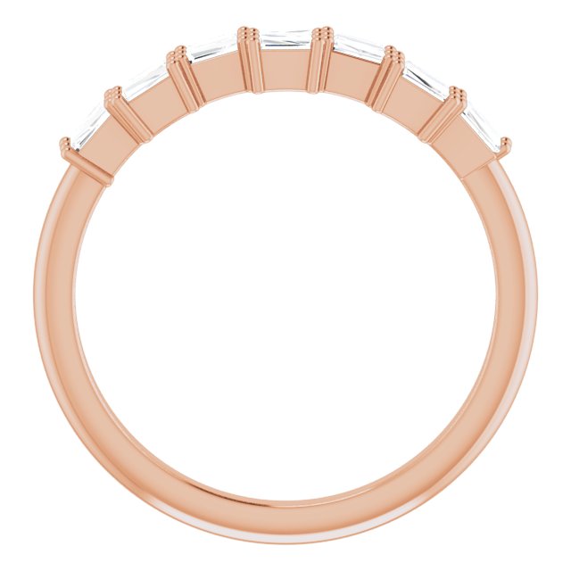 14K Gold Tapered Baguette Natural Diamond Anniversary Band – 1/3 CTW - Rose Gold - view 2