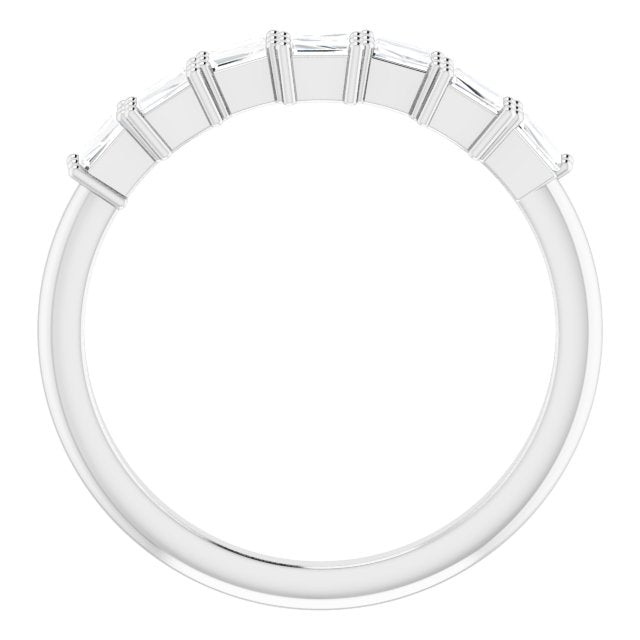 Platinum Tapered Baguette Natural Diamond Anniversary Band – 1/3 CTW - view 2