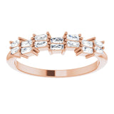 14K Gold Tapered Baguette Natural Diamond Anniversary Band – 1/3 CTW - Rose Gold - view 3