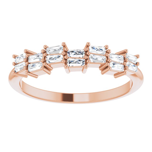 14K Gold Tapered Baguette Natural Diamond Anniversary Band – 1/3 CTW - Rose Gold - view 3