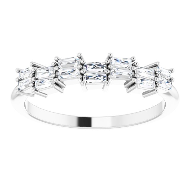 Platinum Tapered Baguette Natural Diamond Anniversary Band – 1/3 CTW - view 3