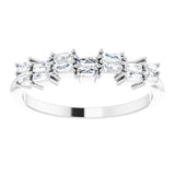 14K Gold Tapered Baguette Natural Diamond Anniversary Band – 1/3 CTW - White Gold - view 3