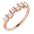 14K Gold Tapered Baguette Natural Diamond Anniversary Band – 1/3 CTW - Rose Gold