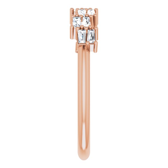 14K Gold Tapered Baguette Natural Diamond Anniversary Band – 1/3 CTW - Rose Gold - view 4