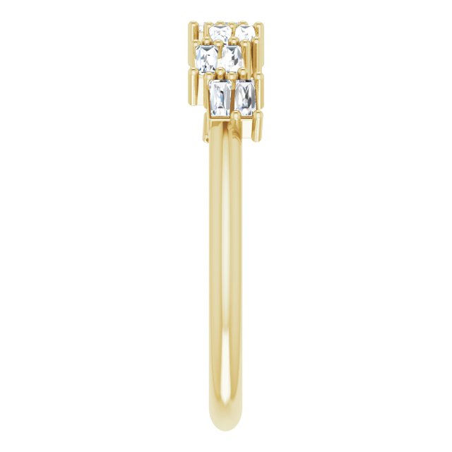 14K Gold Tapered Baguette Natural Diamond Anniversary Band – 1/3 CTW - Yellow Gold - view 4