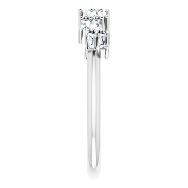 14K Gold Tapered Baguette Natural Diamond Anniversary Band – 1/3 CTW - White Gold - view 4