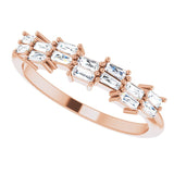 14K Gold Tapered Baguette Natural Diamond Anniversary Band – 1/3 CTW - Rose Gold - view 5