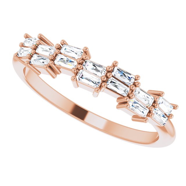 14K Gold Tapered Baguette Natural Diamond Anniversary Band – 1/3 CTW - Rose Gold - view 5