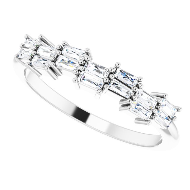 Platinum Tapered Baguette Natural Diamond Anniversary Band – 1/3 CTW - view 5