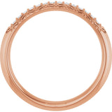 14K Gold Round Natural Diamond Anniversary Band – 1/10 CTW - Rose Gold - view 2
